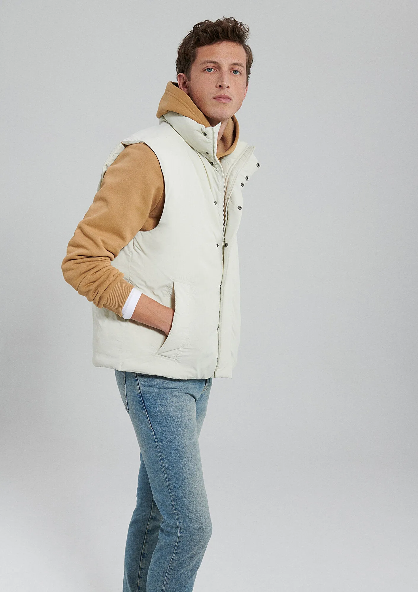 Beige Puffer Vest