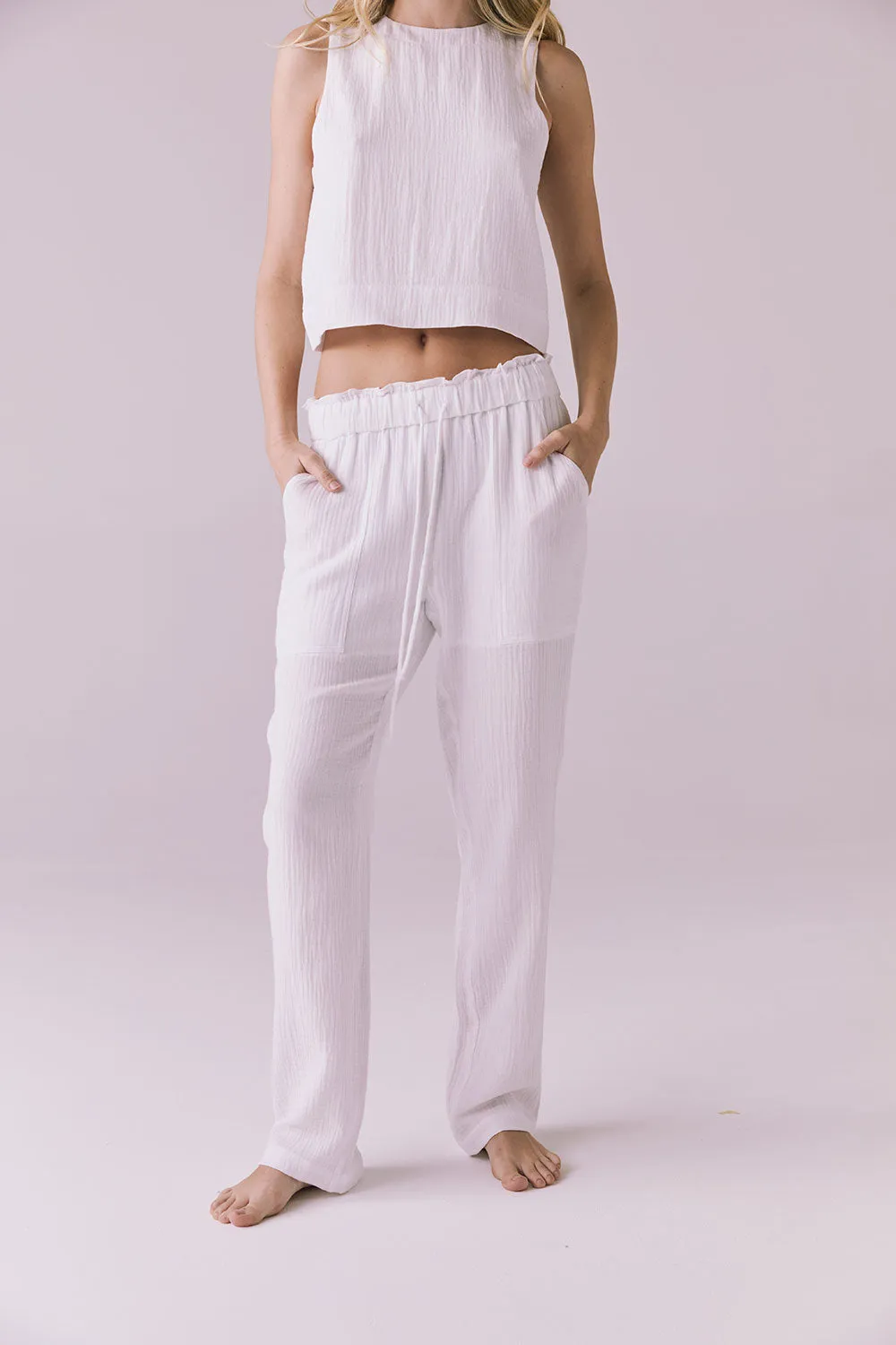 Bellow White Joggers