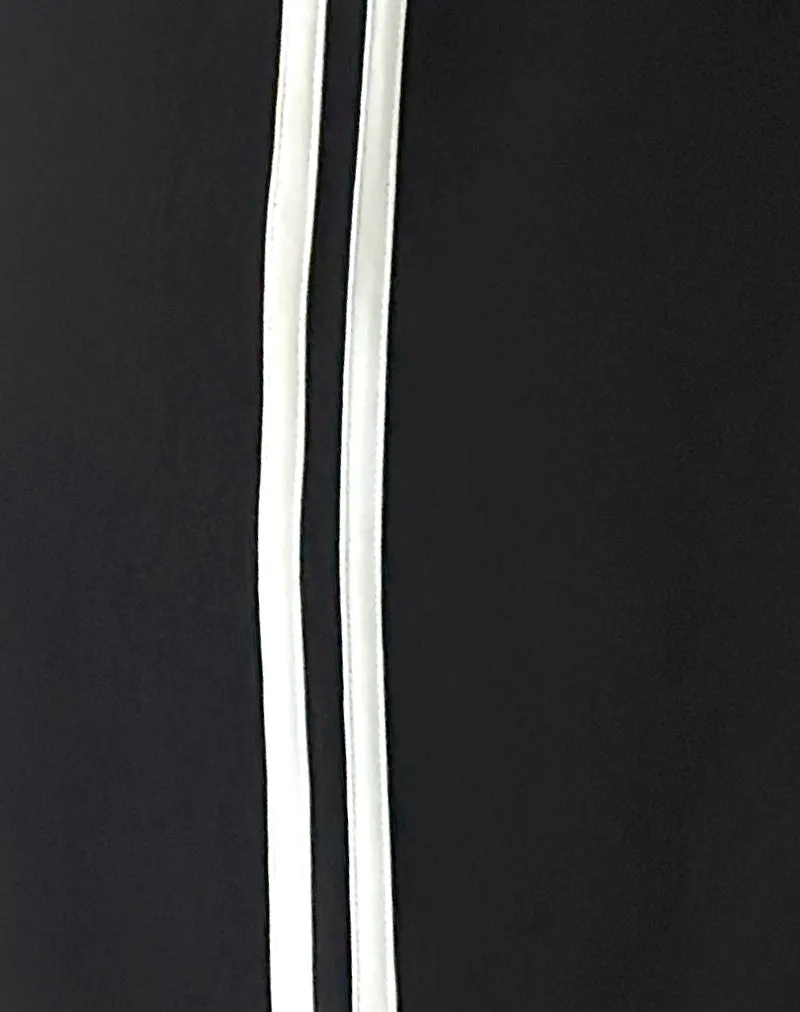 Benno Shorts in Black with White Side Stripe