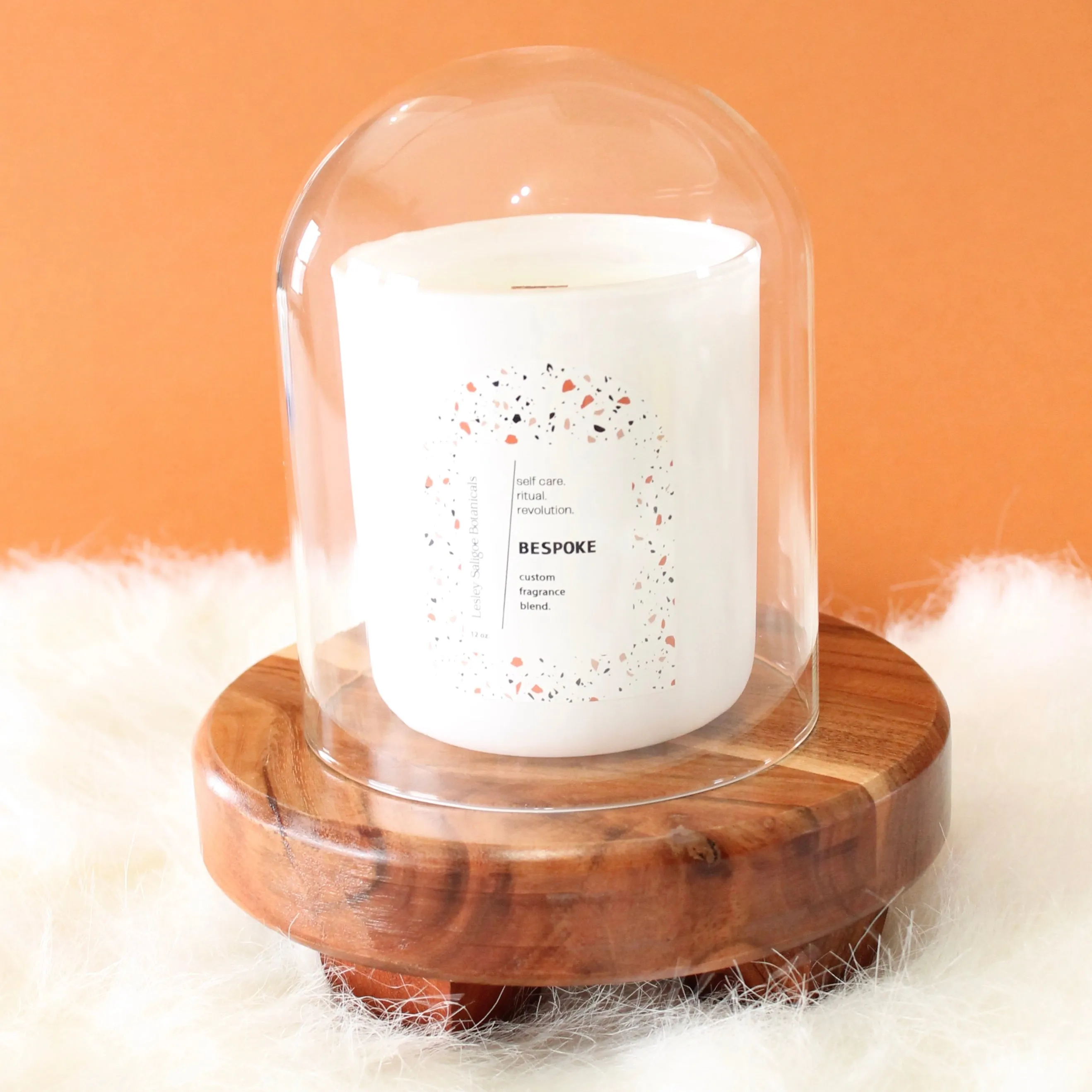 BESPOKE Hand Poured Candle. One of a Kind Custom Fragrance Blend. Wood Wick. 12 oz. Matte White.