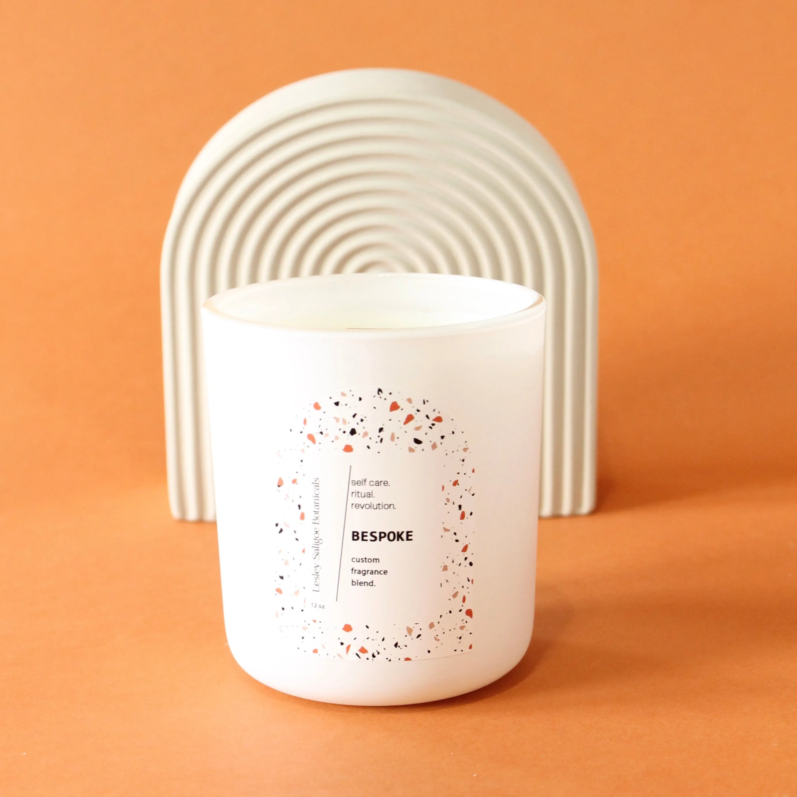 BESPOKE Hand Poured Candle. One of a Kind Custom Fragrance Blend. Wood Wick. 12 oz. Matte White.