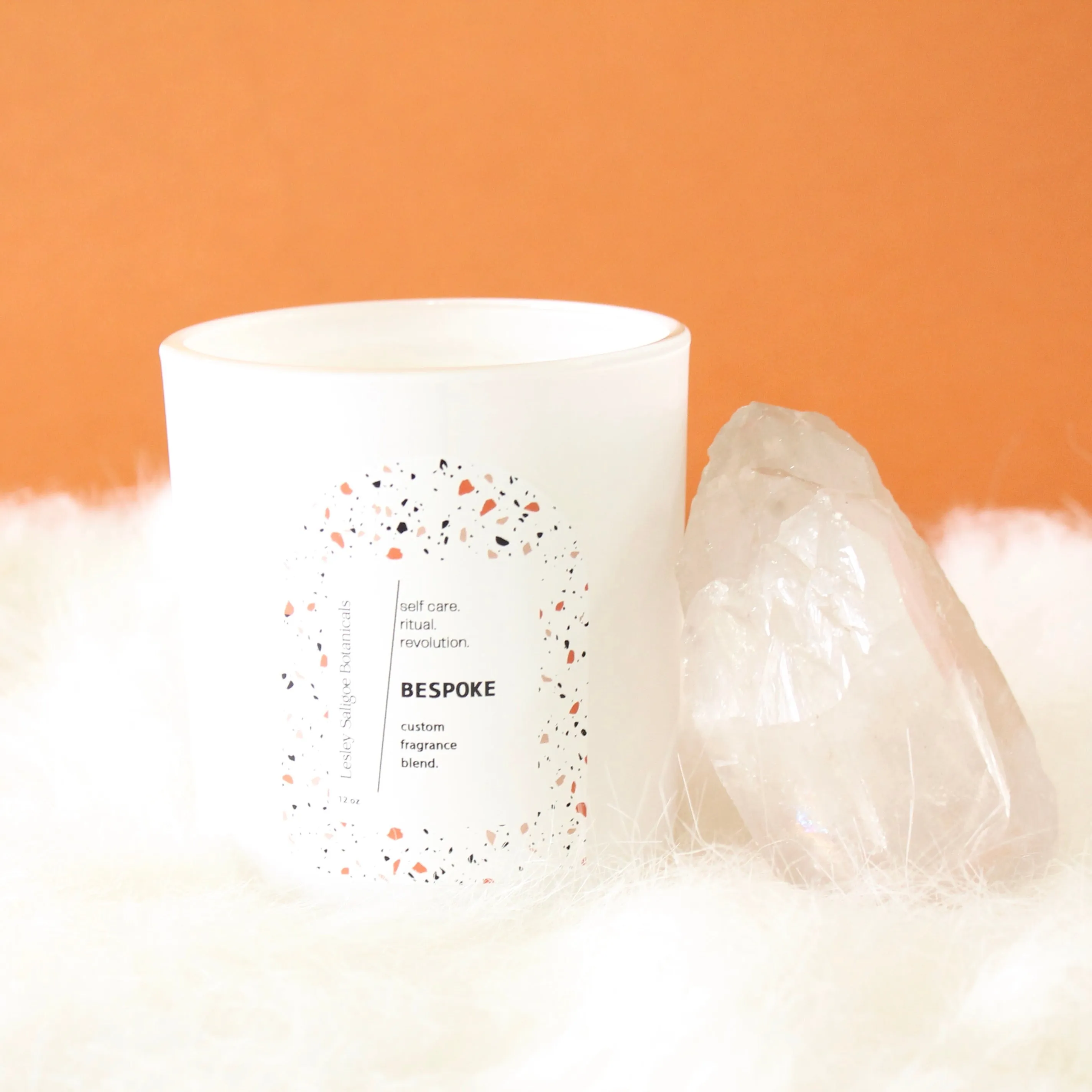 BESPOKE Hand Poured Candle. One of a Kind Custom Fragrance Blend. Wood Wick. 12 oz. Matte White.