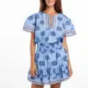 Bindu Esme Top, Blue Daisy