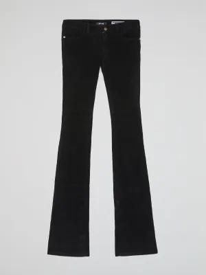 Black Bootcut Corduroy Pants