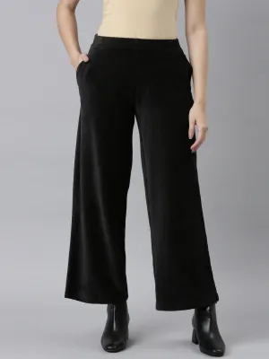 Black Corduroy Wide Pants