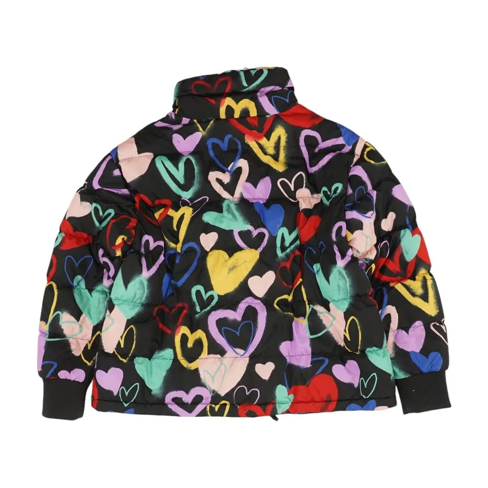 Black Hearts Puffer Jacket