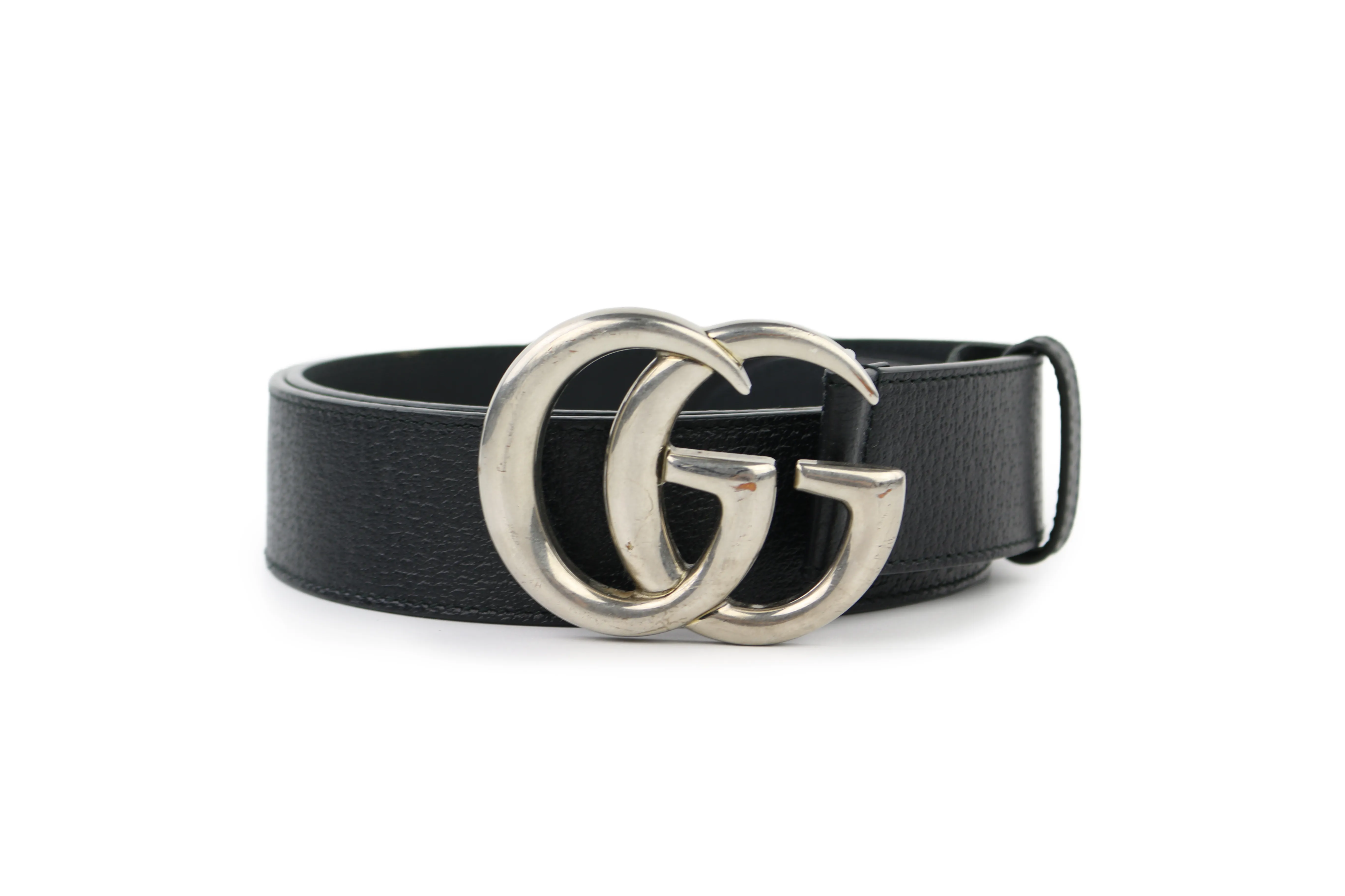 Black Leather Marmont Belt 100