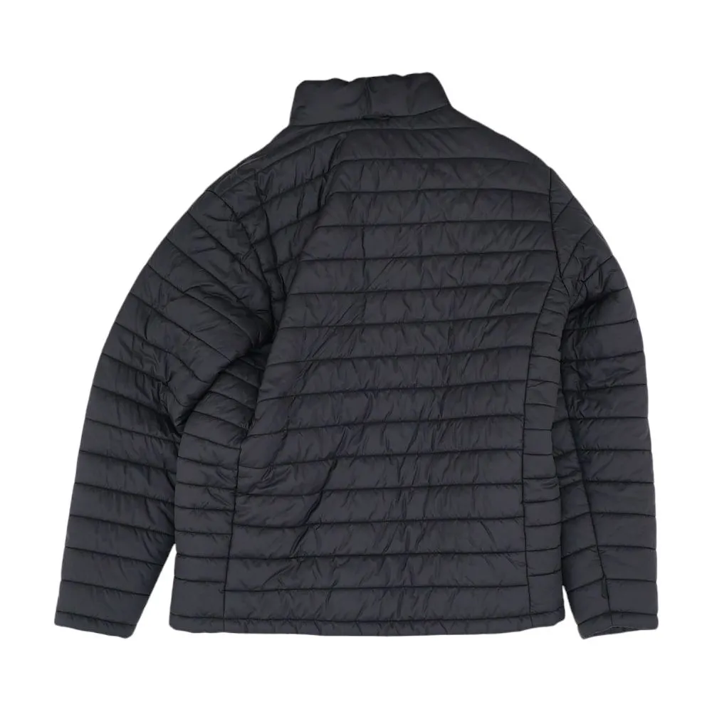 Black Solid Puffer Coat