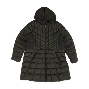 Black Solid Puffer Coat