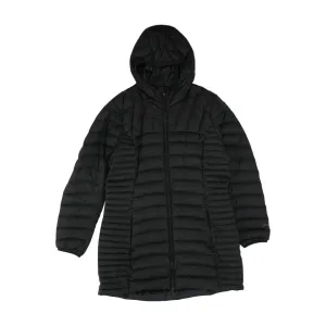 Black Solid Puffer Coat