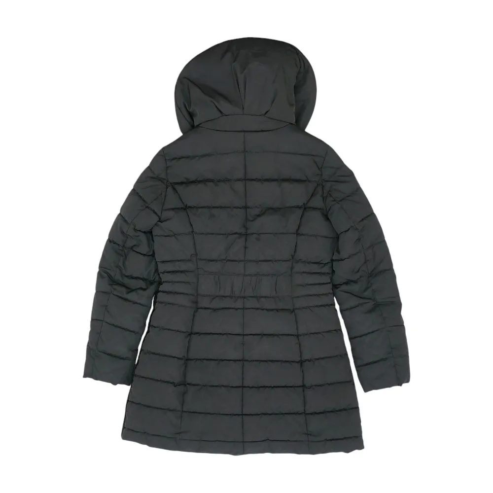 Black Solid Puffer Coat