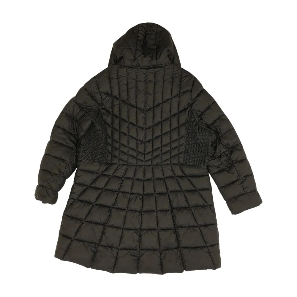 Black Solid Puffer Coat