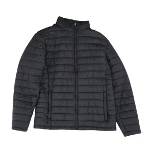 Black Solid Puffer Coat