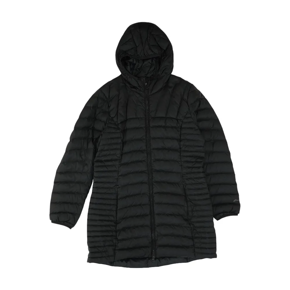 Black Solid Puffer Coat