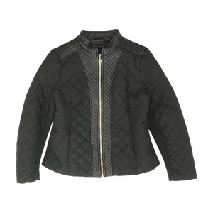 Black Solid Puffer Jacket
