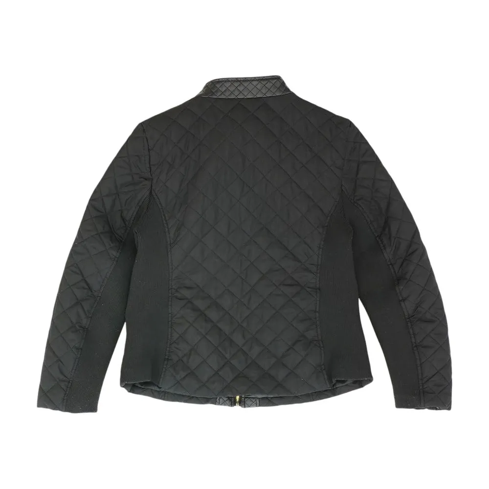Black Solid Puffer Jacket