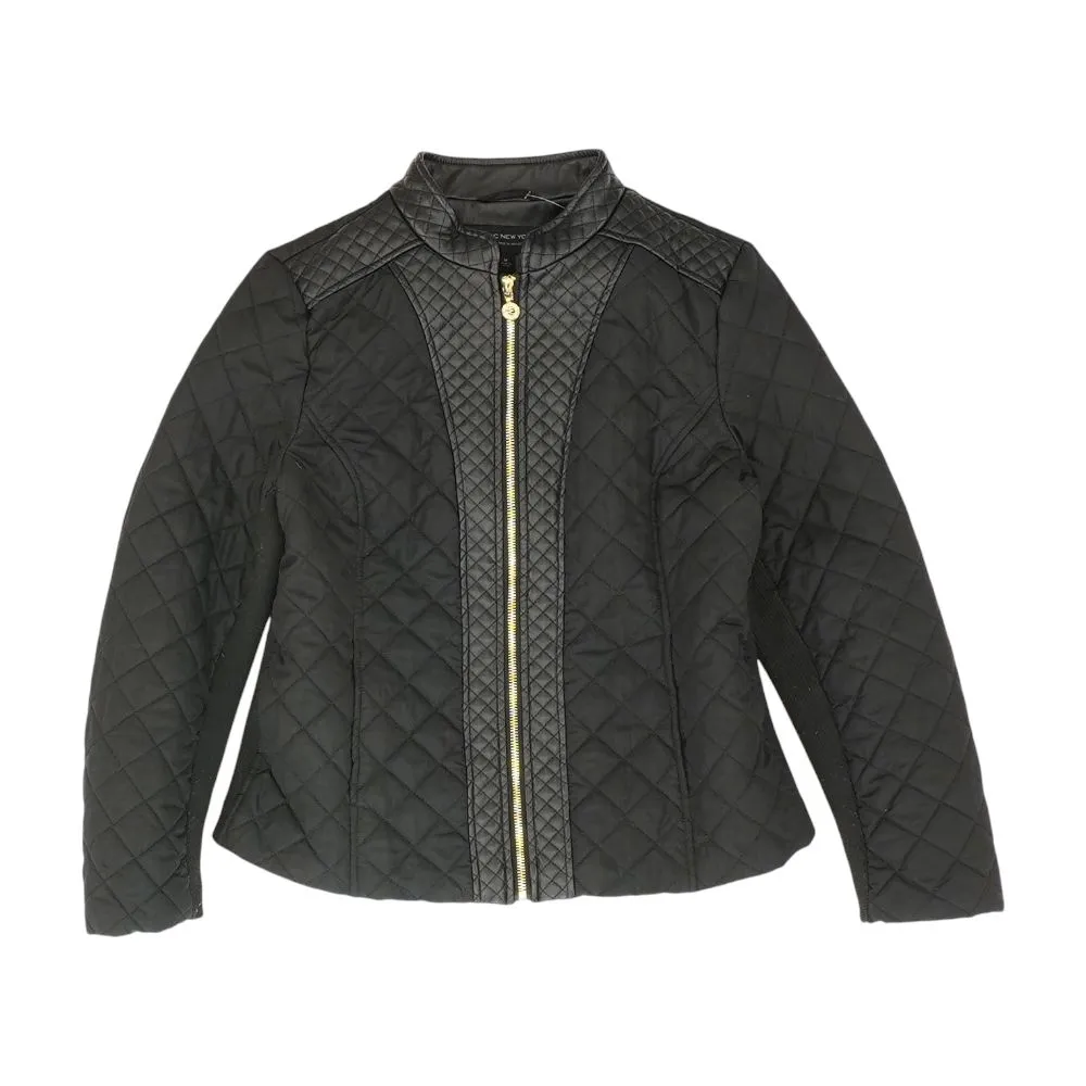 Black Solid Puffer Jacket