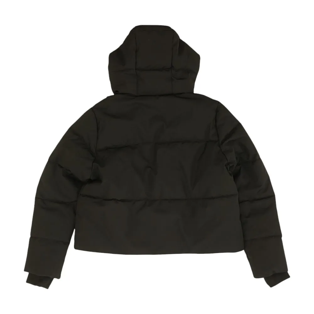 Black Solid Puffer Jacket