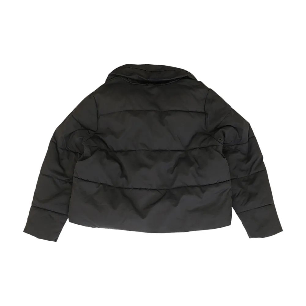 Black Solid Puffer Jacket