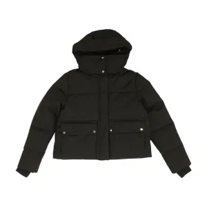 Black Solid Puffer Jacket