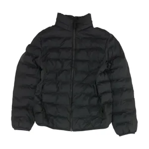 Black Solid Puffer Jacket