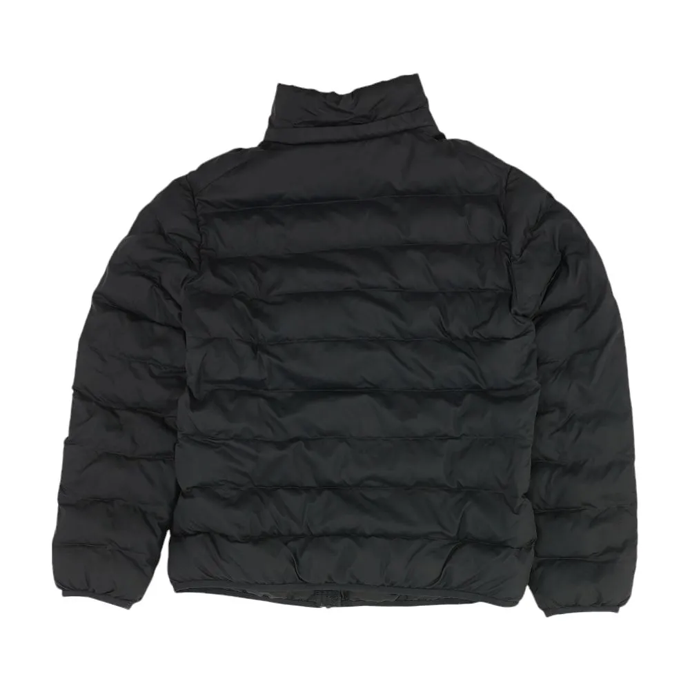 Black Solid Puffer Jacket
