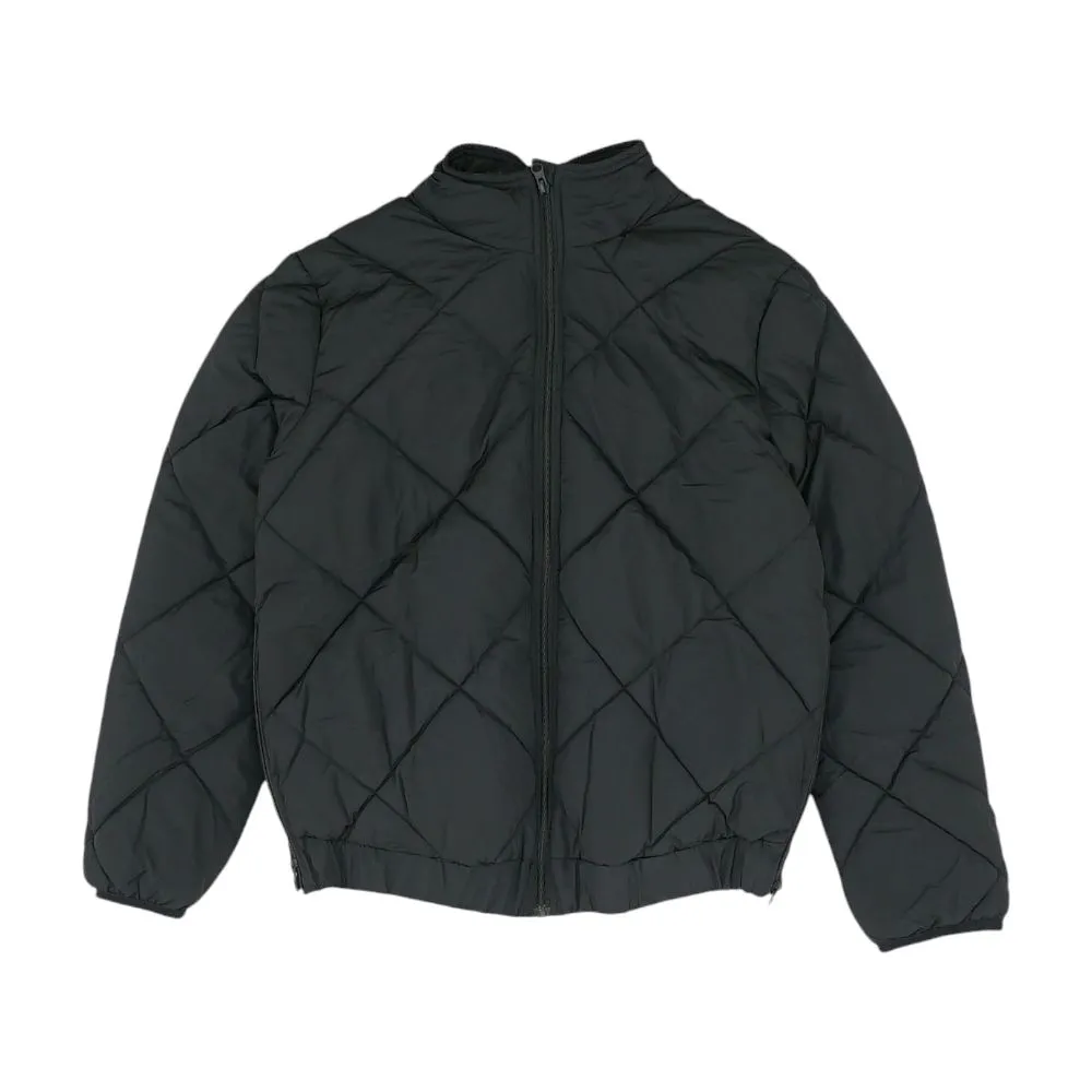 Black Solid Puffer Jacket