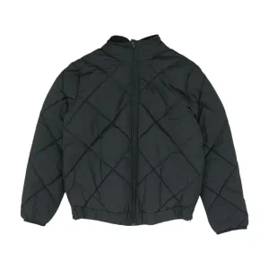 Black Solid Puffer Jacket