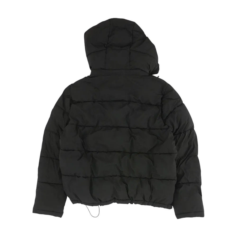 Black Solid Puffer Jacket