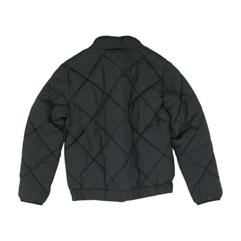 Black Solid Puffer Jacket