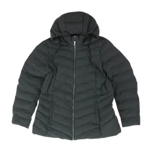 Black Solid Puffer Jacket