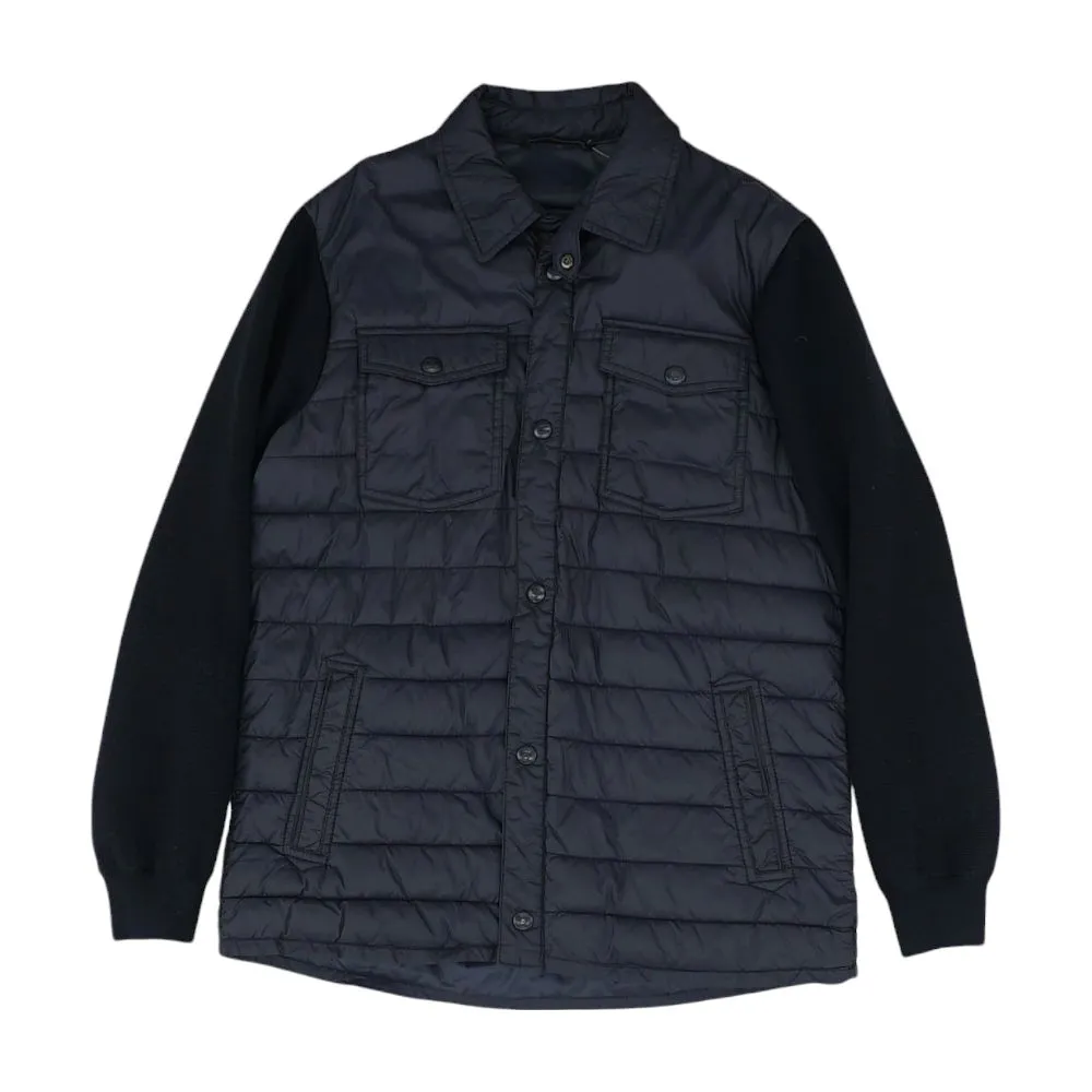 Black Solid Puffer Jacket