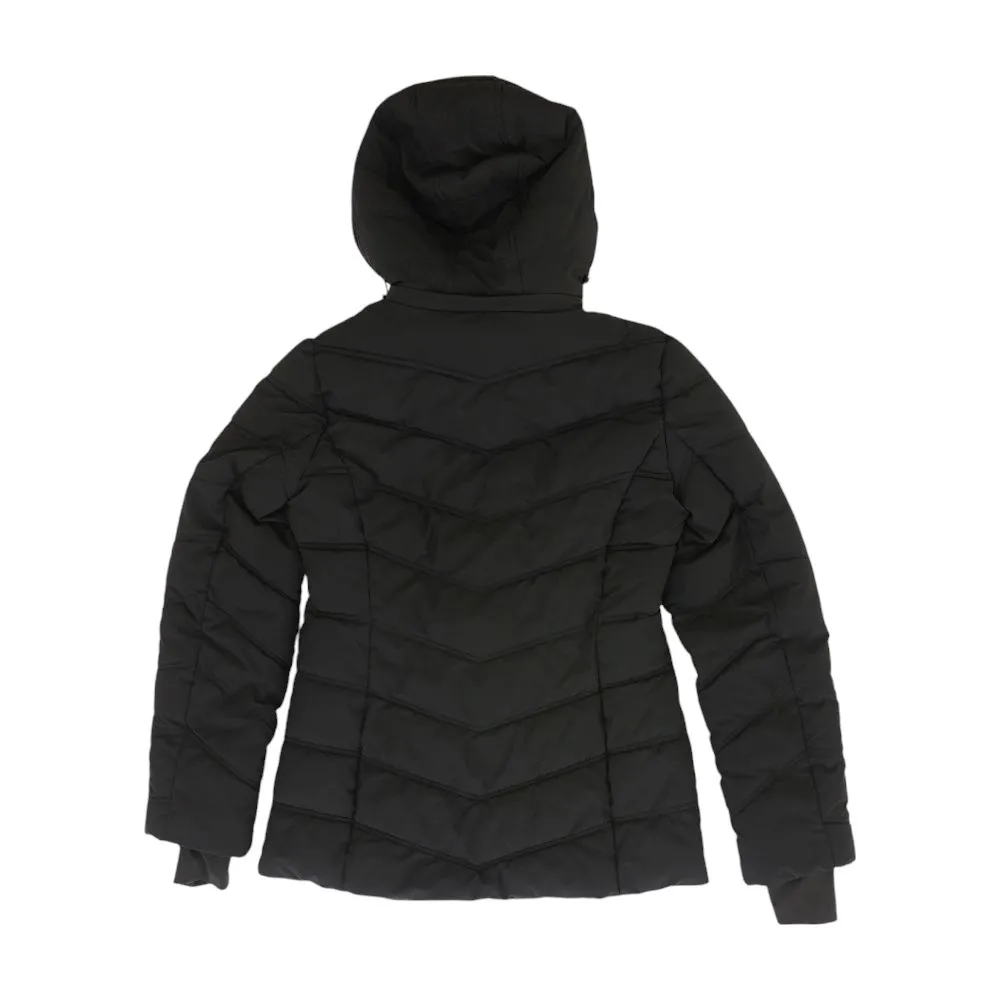 Black Solid Puffer Jacket