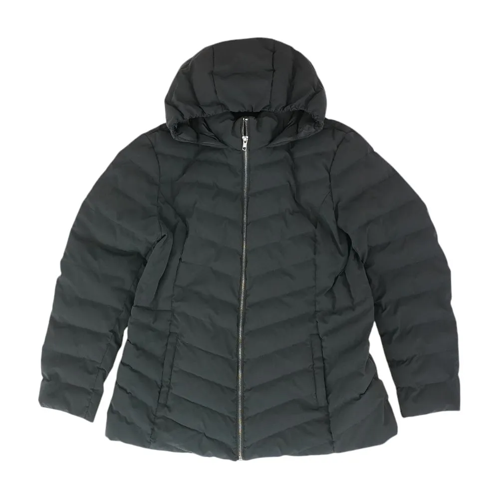 Black Solid Puffer Jacket