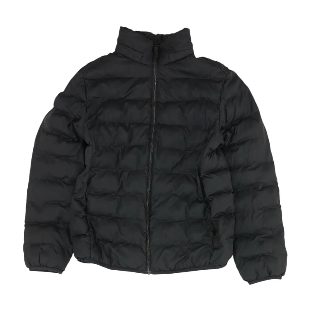 Black Solid Puffer Jacket
