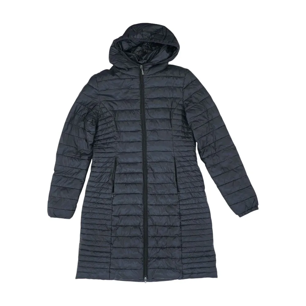 Black Solid Puffer Jacket