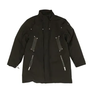 Black Solid Puffer Jacket