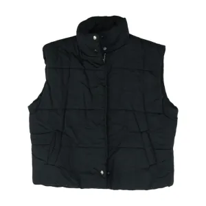 Black Solid Puffer Vest