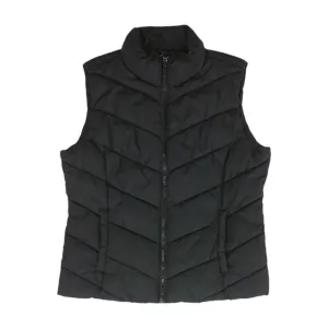 Black Solid Puffer Vest