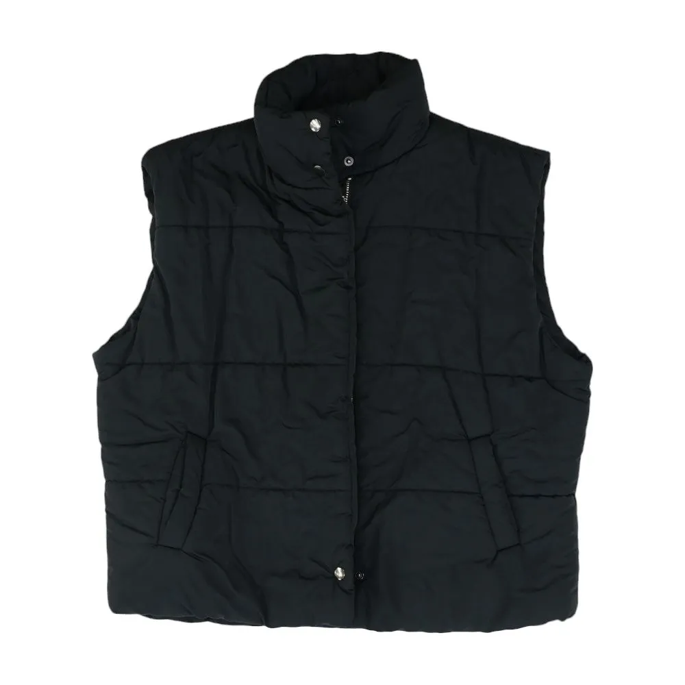 Black Solid Puffer Vest