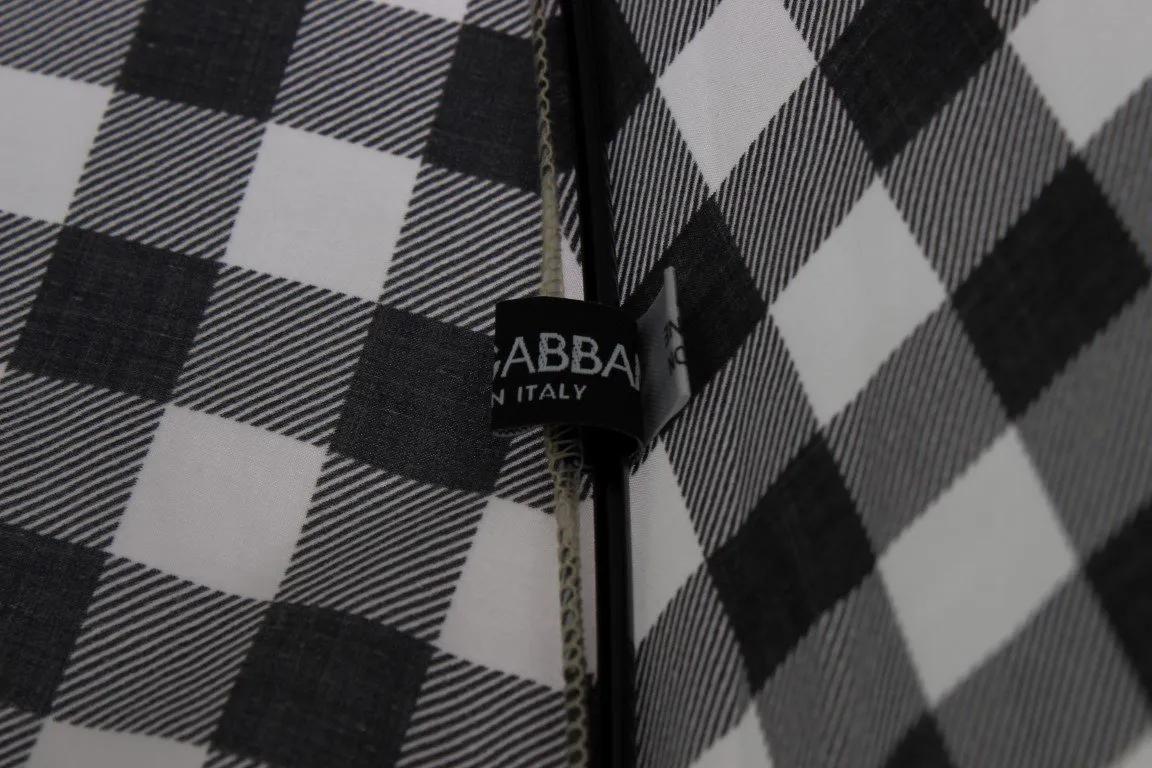 Black White Check Print Umbrella