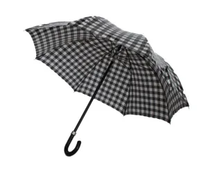 Black White Check Print Umbrella
