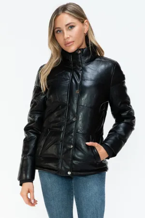Black Zip Up Turtleneck Puffer Jacket