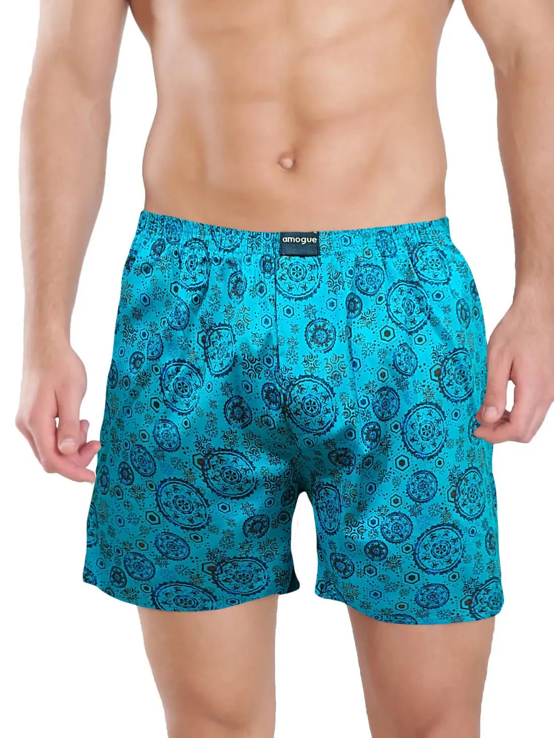 Blue Abstract & Black Weed Printed 2 Funky Boxers Combo