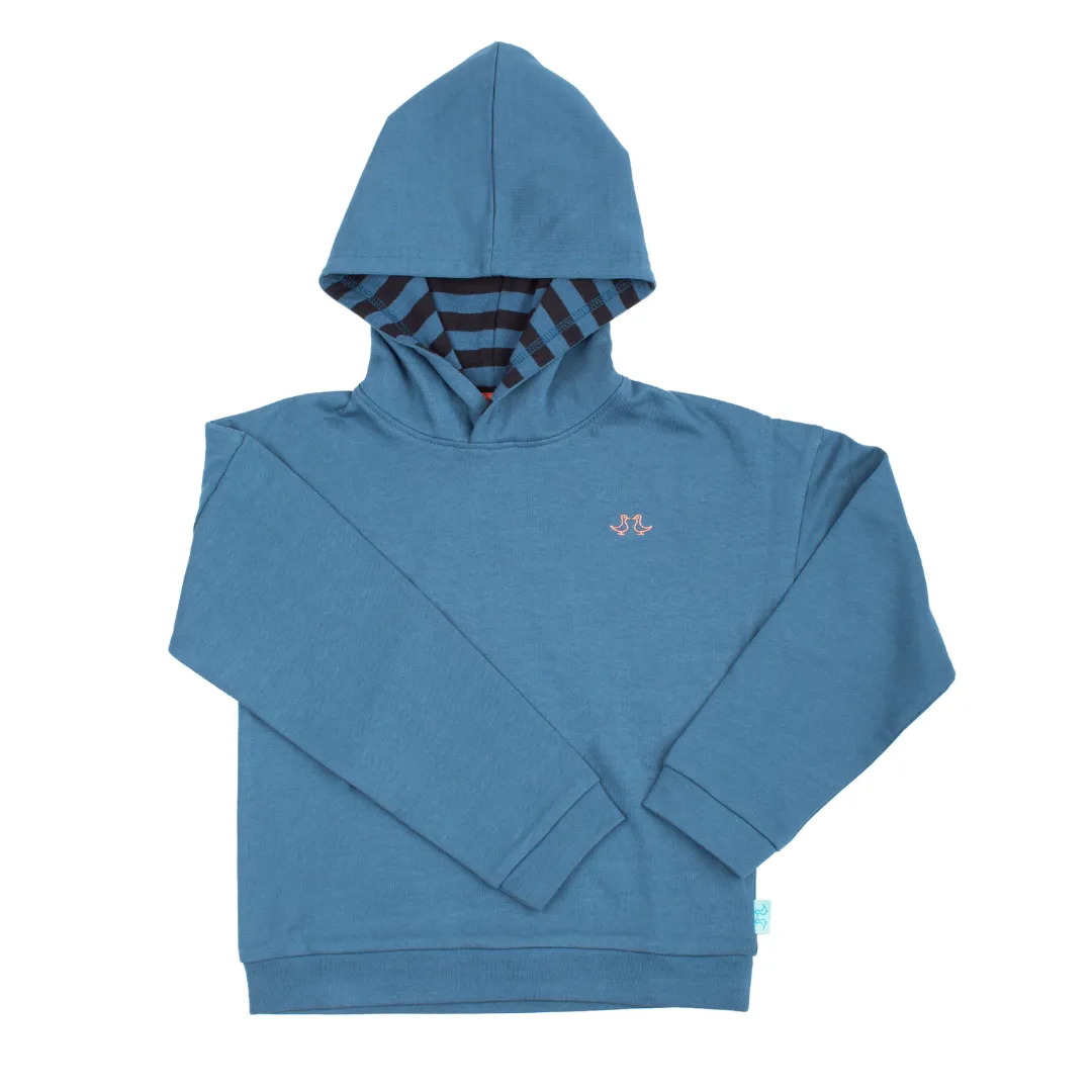 Blue Pull On Organic Cotton Hoodie