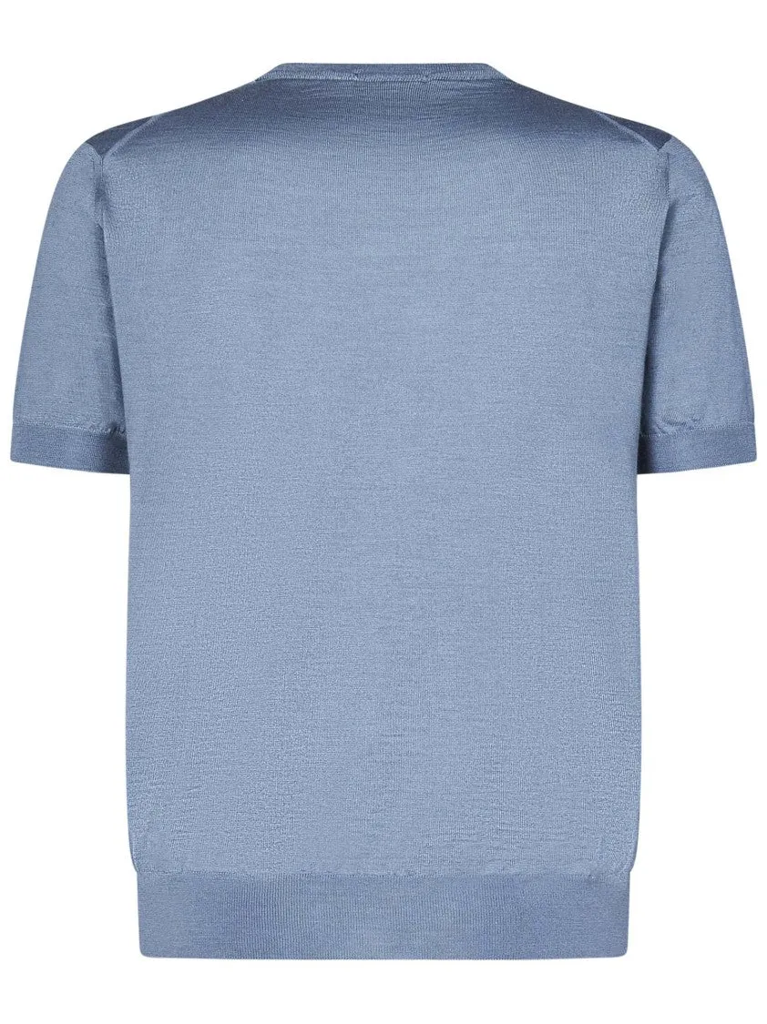 Blue Ribbed Luxury T-Shirt