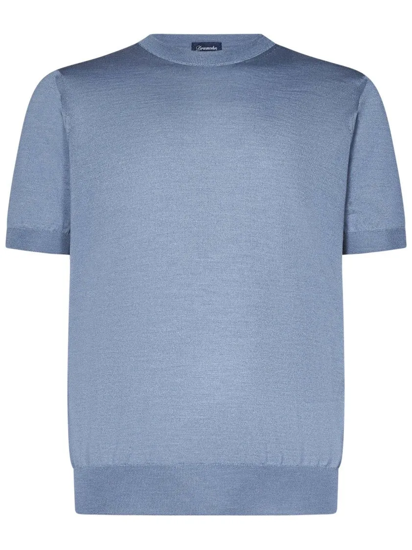 Blue Ribbed Luxury T-Shirt
