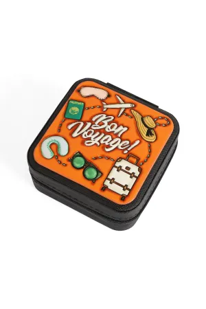BON VOYAGE! LEATHER TRAVEL JEWELRY BOX