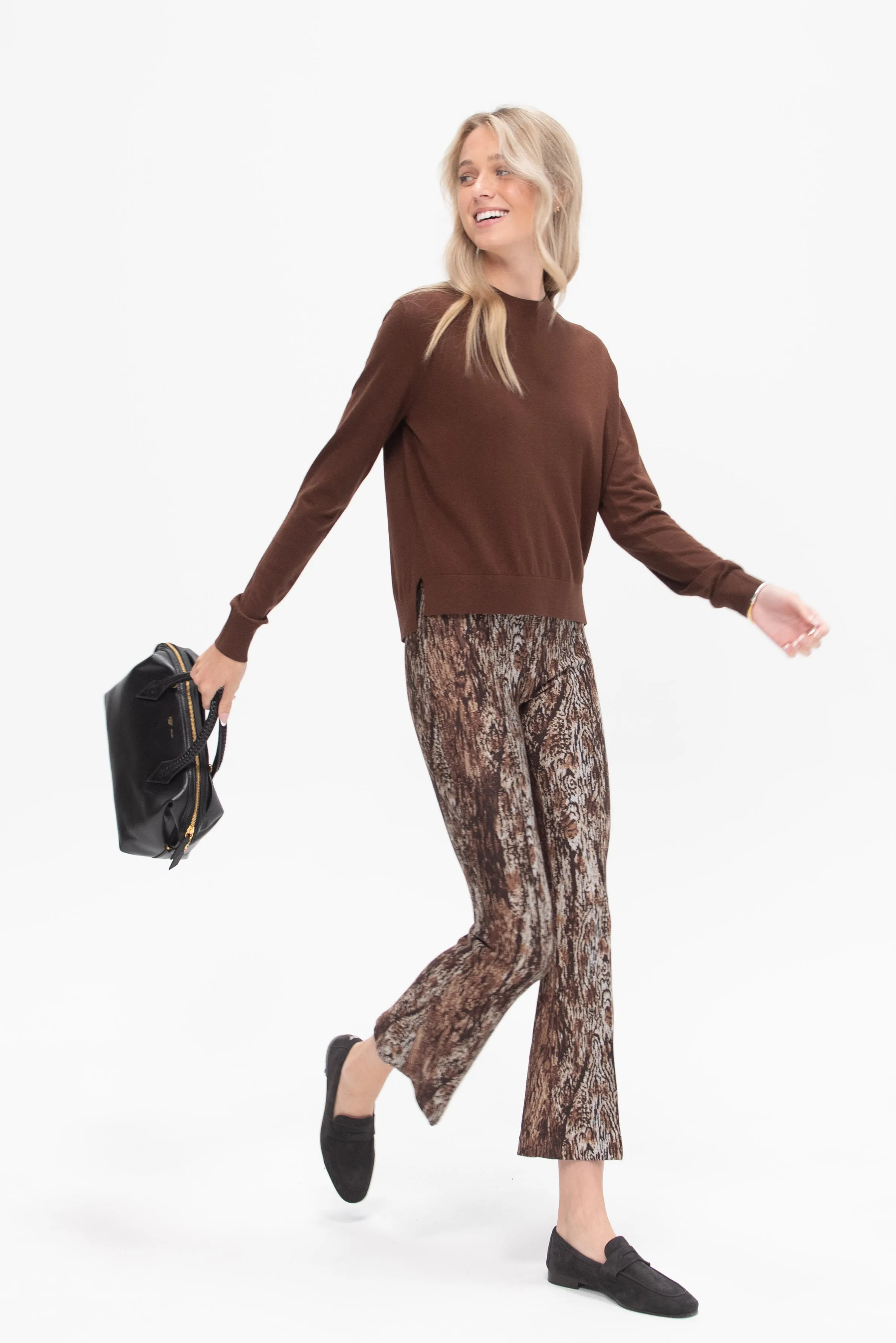 Boxy Crewneck Sweater, Espresso