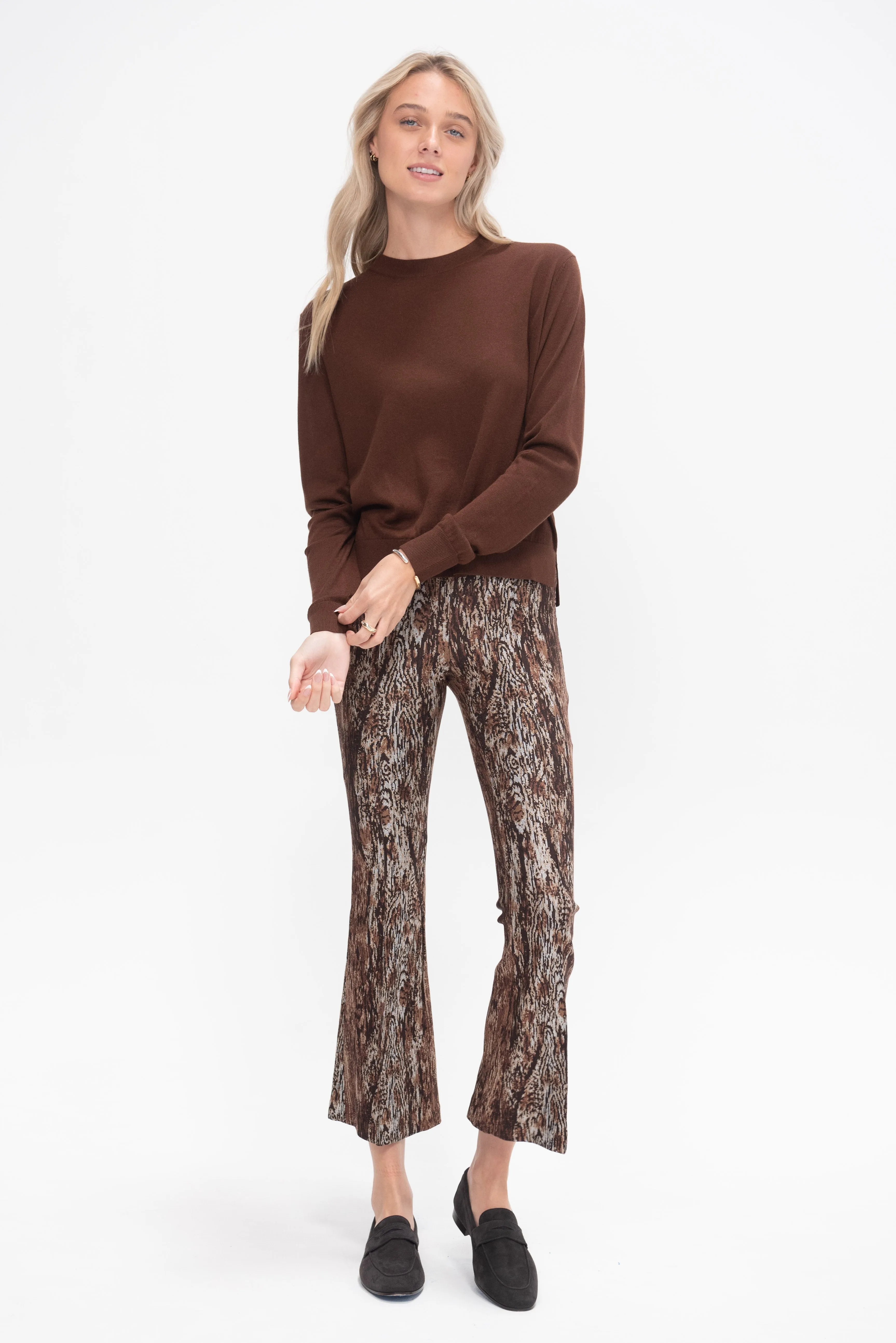 Boxy Crewneck Sweater, Espresso